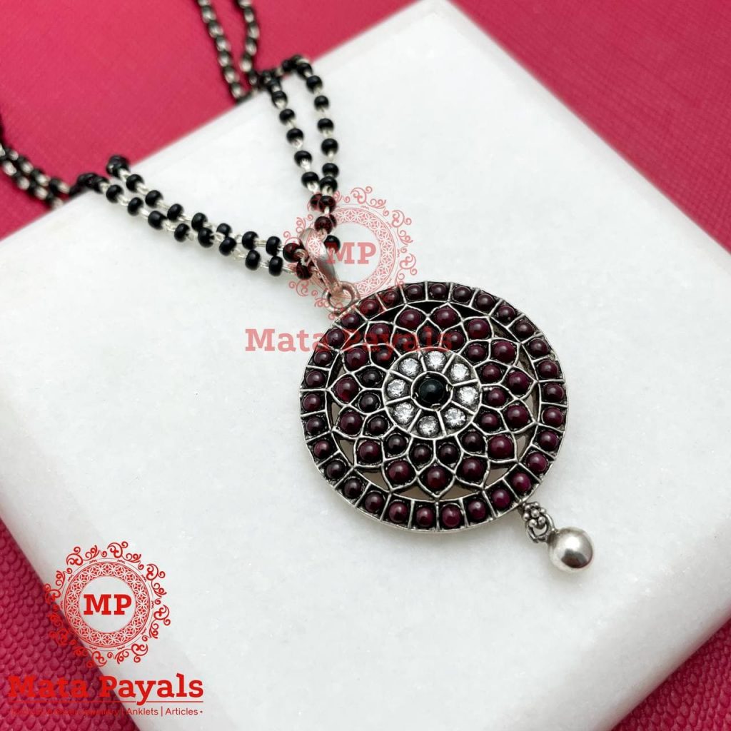 Elegant Floral Oxidised Mangalsutra