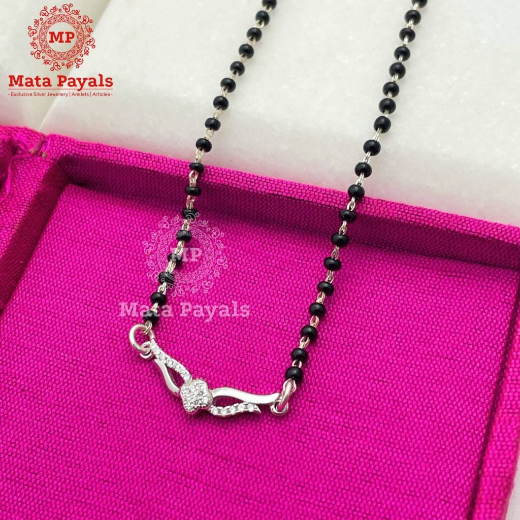 Floret Silver Zircon Mangalsutra