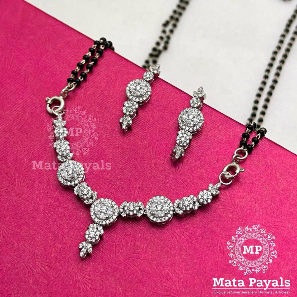 Floret Silver Mangalsutra Set