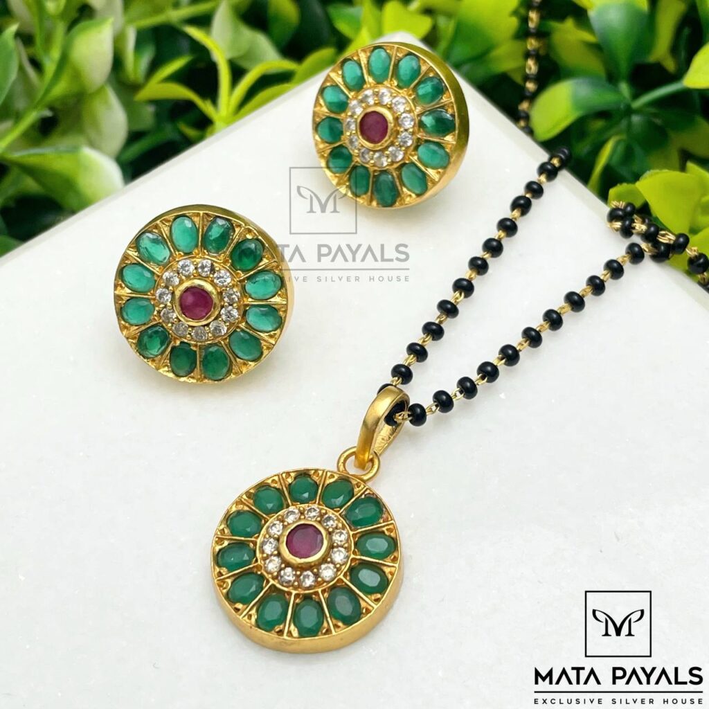 Green Chakra Gold Mangalsutra Set