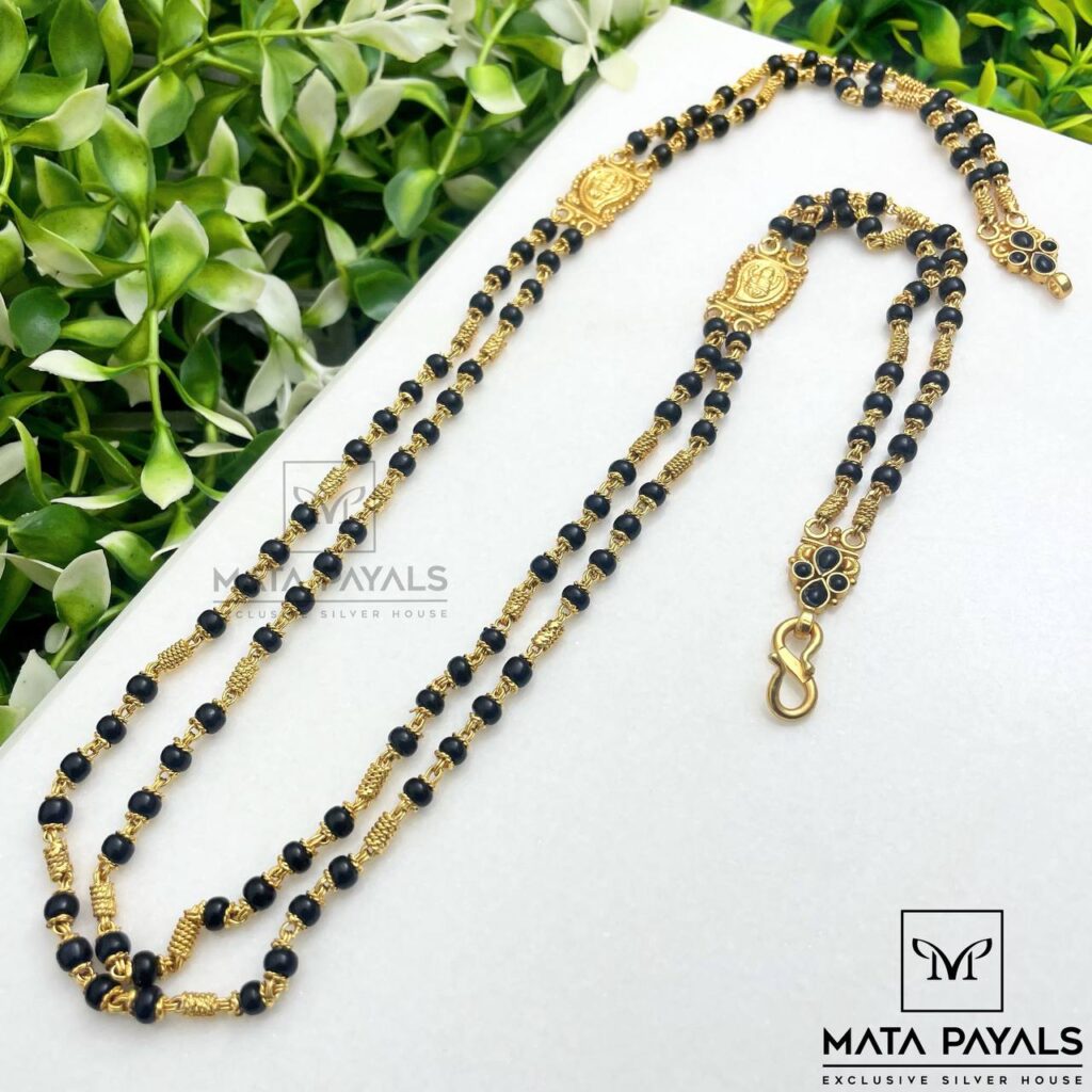 Silver Mangalsutra Gold Beaded Neck Chain